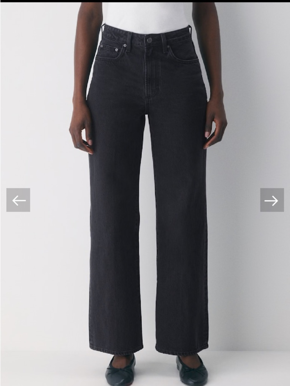 Denim Forum Black High-Rise Wide Leg Jeans (Aritzia)